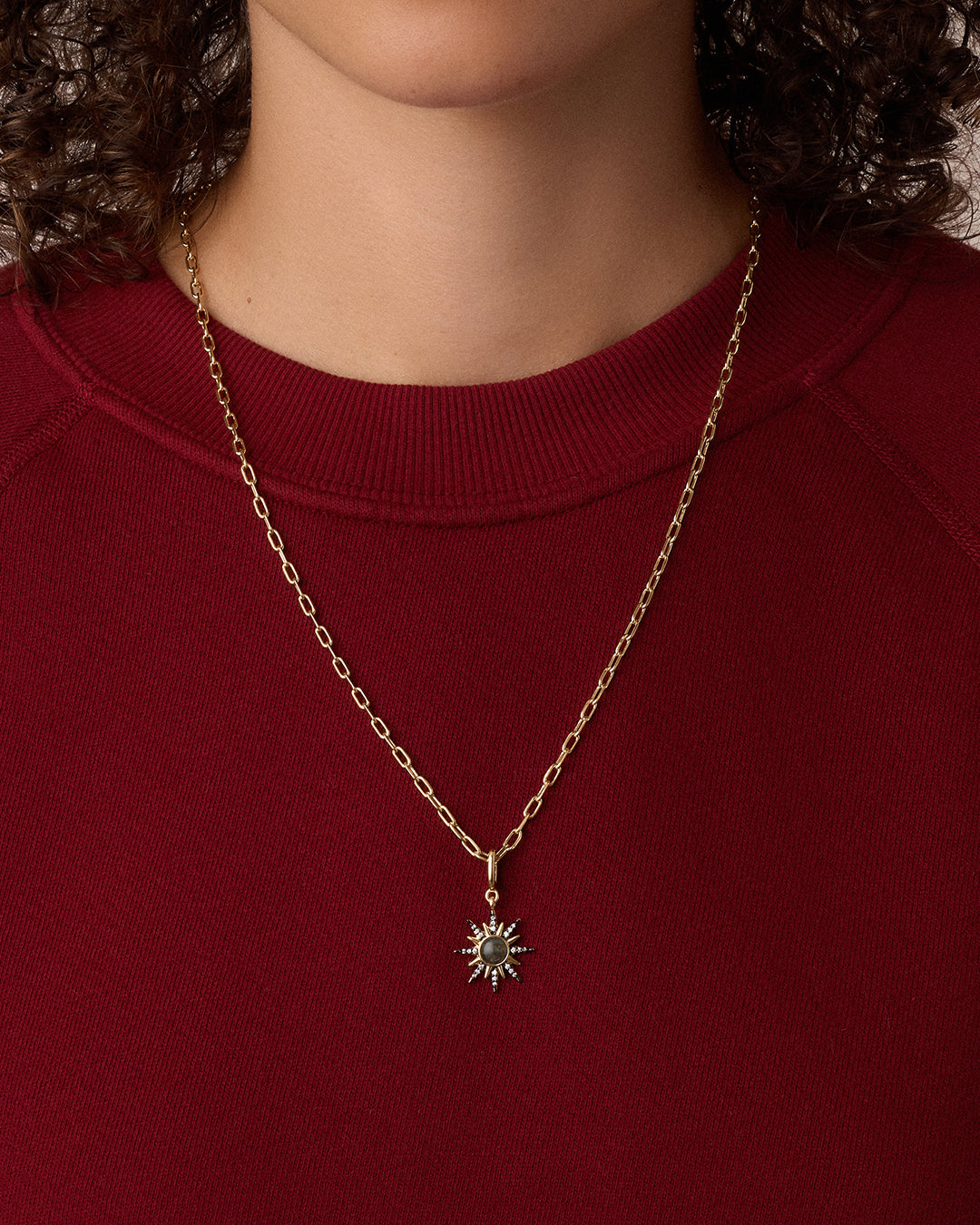 Vintage Burst Charm Necklace