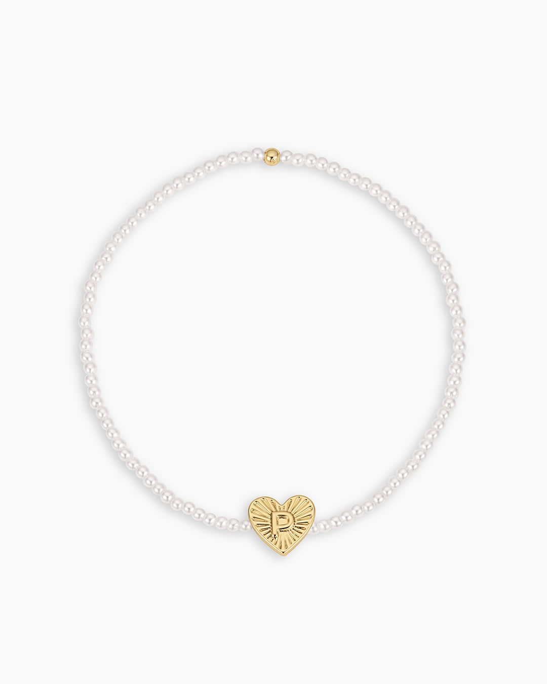 Pearl Vintage Heart Alphabet Bracelet