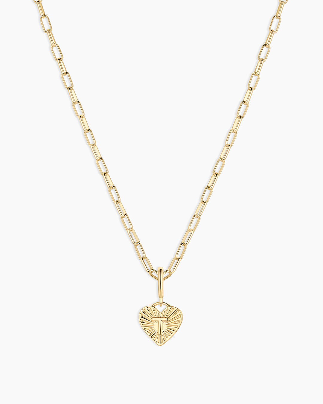 Vintage Heart Alphabet Charm Necklace