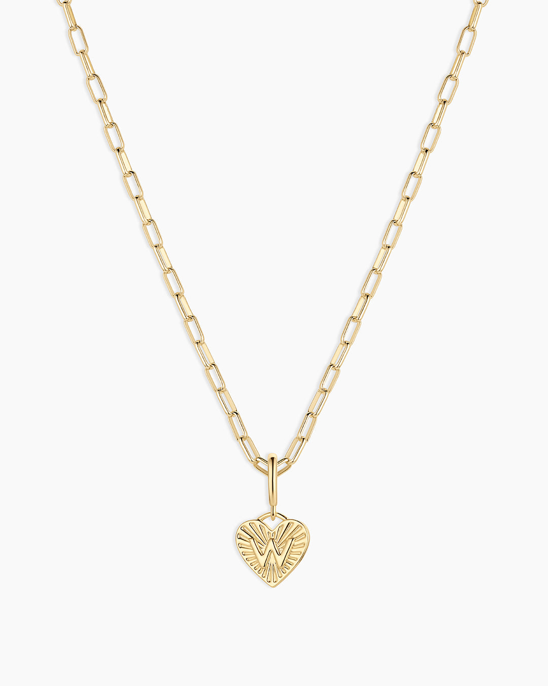 Vintage Heart Alphabet Charm Necklace