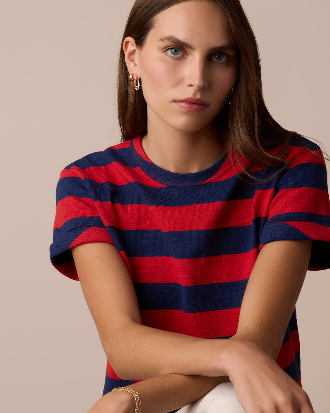 Campbell Heart Bead Hoops